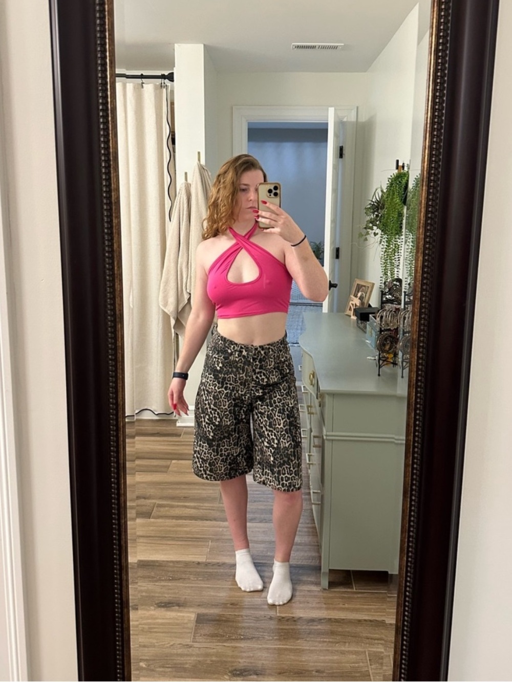 Pink Crisscross Cutout Crop Top